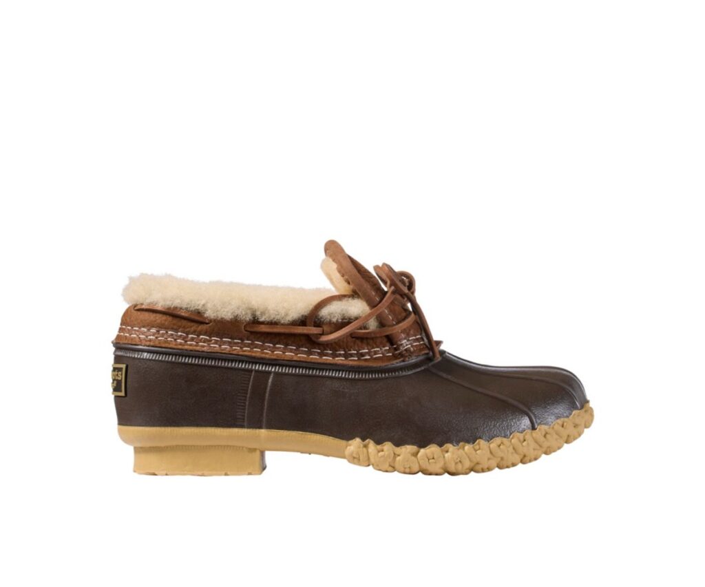 Bean Boots, Shearling-Lined Rubber Mocs — Damskie